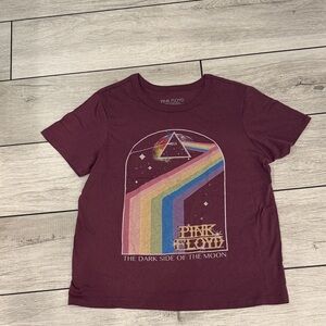 Pink Floyd Kids Tee - Burgundy with Rainbow Graphic